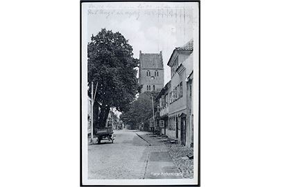 Køge, Kirkestræde med kirke i baggrunden. Stenders no. 78.