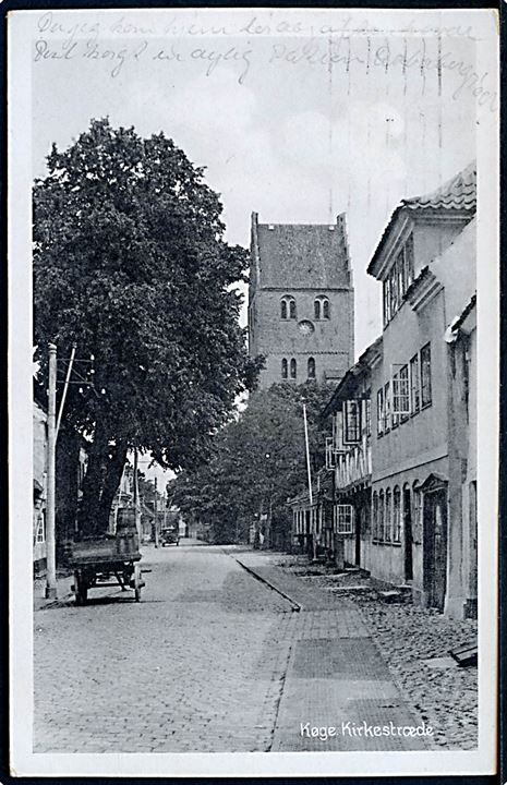 Køge, Kirkestræde med kirke i baggrunden. Stenders no. 78.