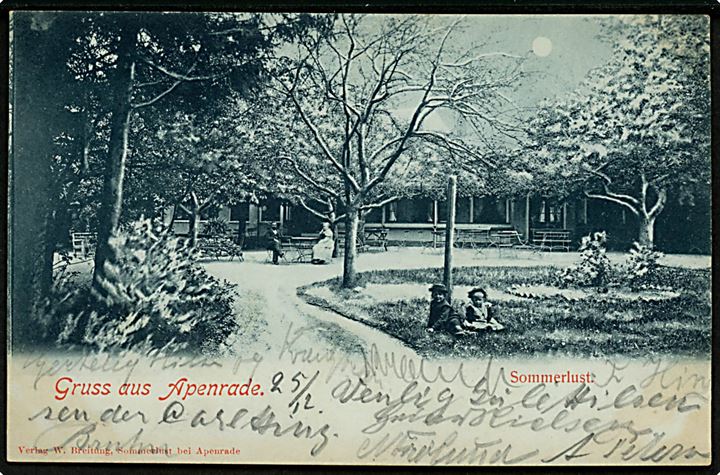 Aabenraa. Sommerlyst i måneskin. W. Breitung u/no.