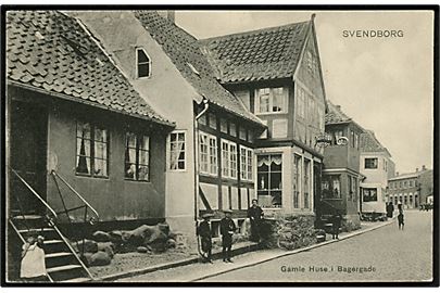 Svendborg. Gamle huse i Bagergade. Stenders no. 3699.