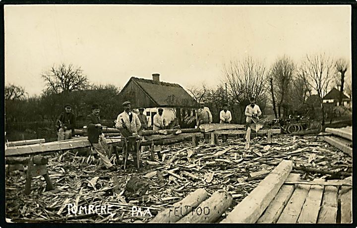 Tømrer paa Feltfod, fotokort fra Nielstrup ved Gisselfelt u/no.