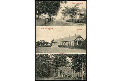 Egtved, forsamlingshus, skole og mejeri. M. Lauritsen no. 29915.