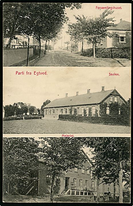 Egtved, forsamlingshus, skole og mejeri. M. Lauritsen no. 29915.