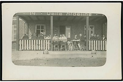 Veile Afdeling 191?, FDF's spejderlejr ved Hvidbjerg jf. notat på bagsiden. Fotokort u/no.