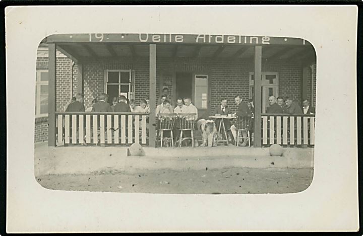 Veile Afdeling 191?, FDF's spejderlejr ved Hvidbjerg jf. notat på bagsiden. Fotokort u/no.