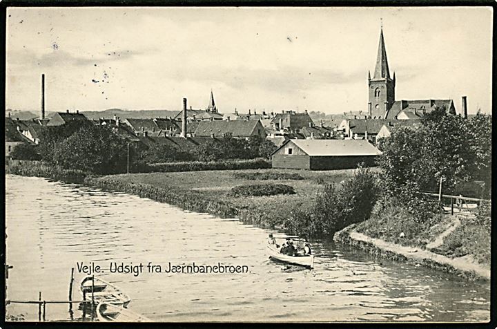 Vejle, udsigt fra jernbanebroen. Stenders no. 4339.