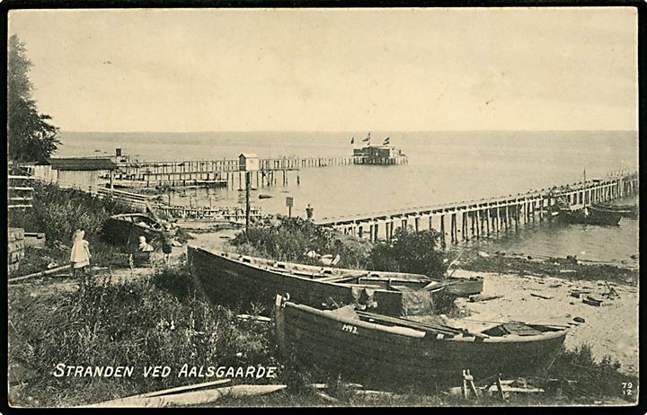 Aalsgaarde, strand med badeanstalt og robåde. No. 161.