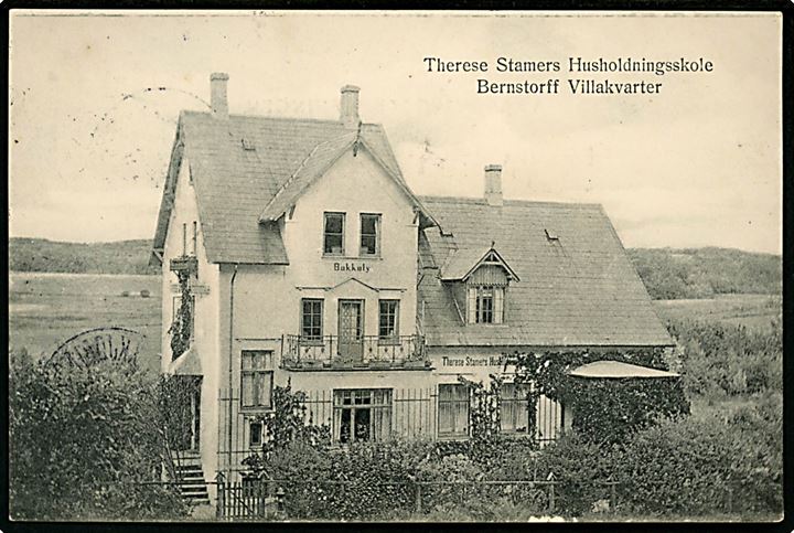 Gentofte, “Bakkely” Skovvej 7, Therese Stamers Husholdningsskole, Bernstorff Villakvarter. U/no. 