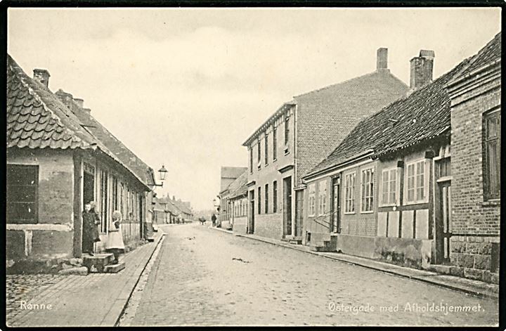 Rønne, Østergade med Alderdomshjem. Colberg u/no.