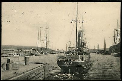 Skjold, S/S, afgår fra havnen i Vejle. U/no.