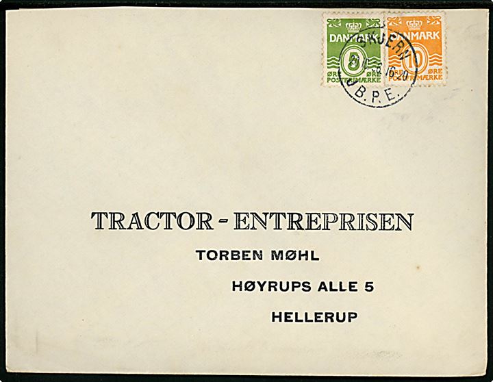 5 øre og 10 øre Bølgelinie på brev annulleret med brotype IIIc Skjern JB.P.E. d. 20.10.1936 til Hellerup.