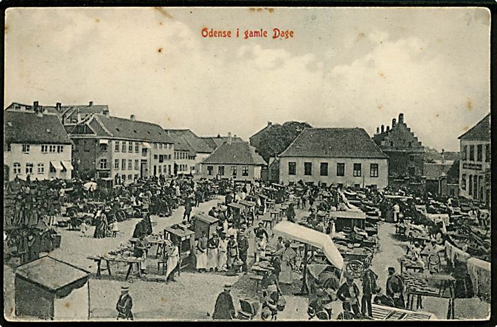 Odense i gamle dage. Torvedag. Warburg no. 393.