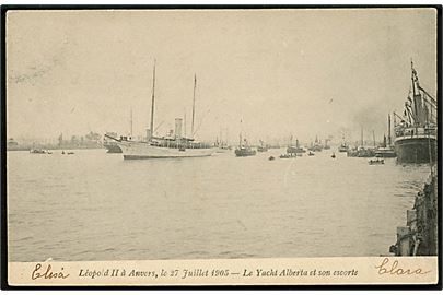 Antwerpen med kong Leopold II's yacht Alberta d. 27.7.1905.