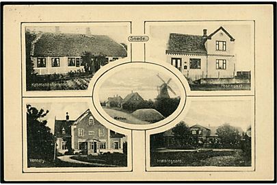 Snøde, partier med Posthus, Købmand, Mølle, Præstegård og Vennely. H. Schmidt u/no.