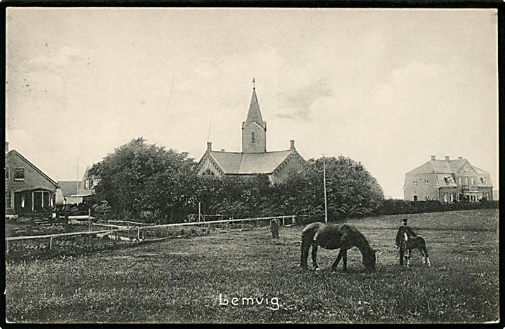 Lemvig kirke. C. Splidsboel no. 19558. Frankeret med 5 øre Fr. VIII og annulleret med lapidar Lemvig JB.P. d. 129.7.1911.