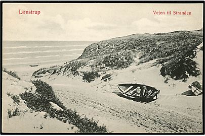 Lønstrup, vejen til stranden. Knudstrup u/no.