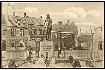 Korsør, Jens Baggesen statue. N. Zachariassen u/no.