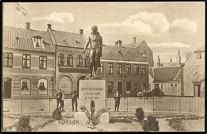 Korsør, Jens Baggesen statue. N. Zachariassen u/no.