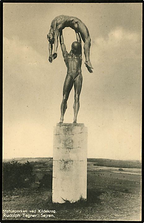 Klideborg statue park. Statue af Rudolph Tegner Sejren. Nordisk Kunst & Lystryk u/no. 