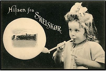 Skelskør. Hilsen fra. J. Gjellebøls Boghandel no. 34785.