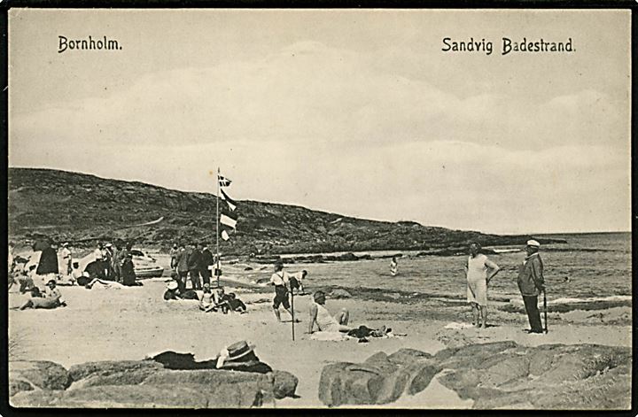 Sandvig badestrand. F. Sørensen no. 5257.