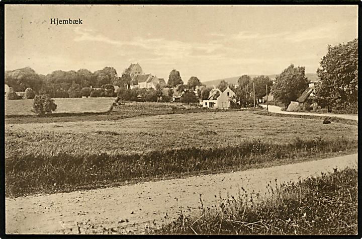 Hjelmbæk ved Jyderup. Fotograf S. Bay Asnæs u/no. Frankeret med 10 øre Bølgelinie annulleret med brotype IIIb Jyderup d. 27.7.1929.