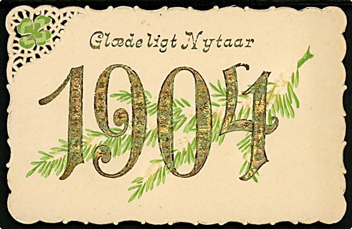 Nytårskort med årstal 1904. Dateret 24.12.1903! U/no. 