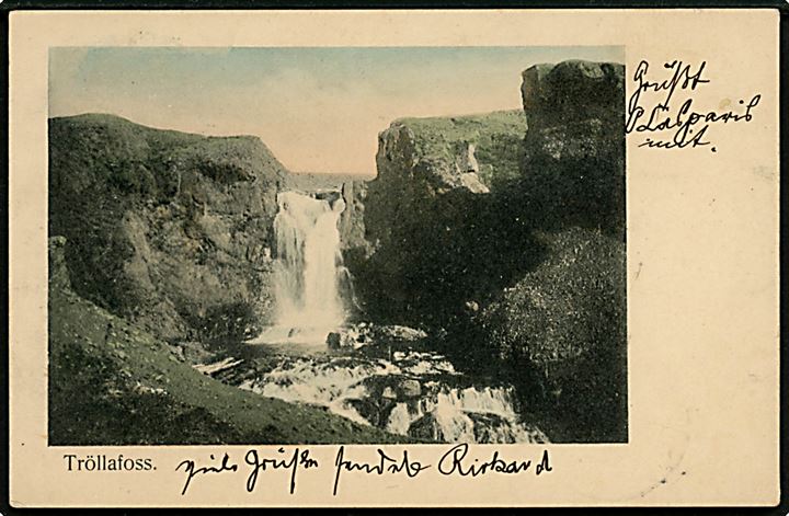 Island. Tröllafoss. Finsen & Johnson no. 4506.