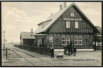 Købh., Amagerbro Station. Stenders no. 12716.