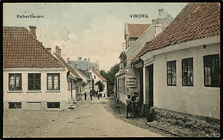 Viborg, Reberbanen med F. Andersens Gæstgiveri. U/no.