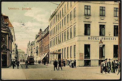 Købh., Bredgade med Hotel Phoenix og sporvogne i baggrunden. GM no. 3165.