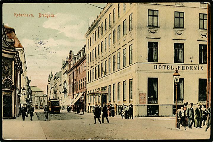 Købh., Bredgade med Hotel Phoenix og sporvogne i baggrunden. GM no. 3165.