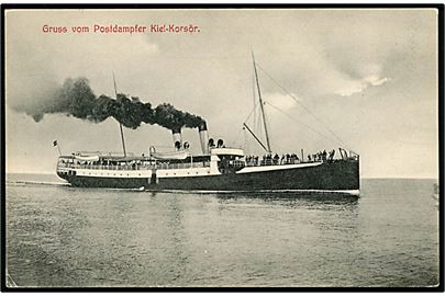 Tysk postdamper, Prinz Sigismund eller Prinz Adelbert, på ruten Korsør - Kiel. C. Reese u/no.