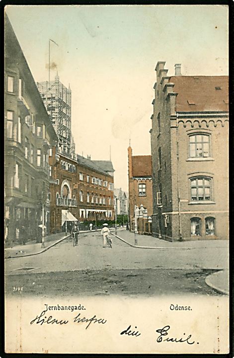 Odense, Jernbanegade ved Graabrødre Plads. No. 3148.