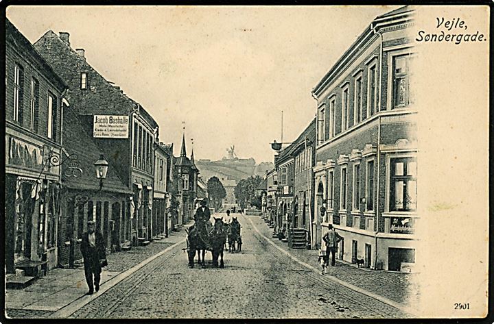 Vejle. Søndergade med hestevogne. No. 2901.