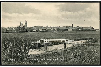 Ribe. Udsigt fra Jernbanebroen. Stenders no. 1891.