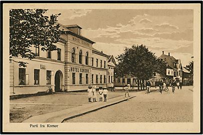 Korsør. Casper Brandts Plads med Hotel Korsør. H. Chr. P. no. M 9712 21.