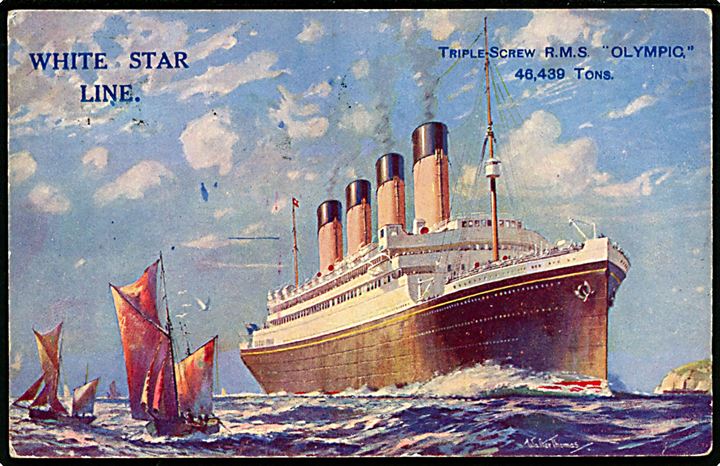 Olympic, S/S, White Star Line. Tegnet af Walter Thomas. 