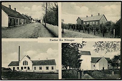 Nørager, partier med bl.a. kirke og mejeri. N. Clemmensen no. 525.