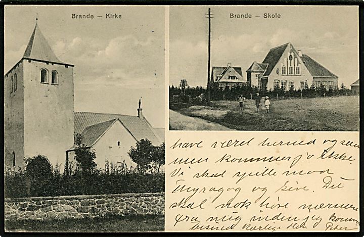 Brande, skole og kirke. No. 4568.