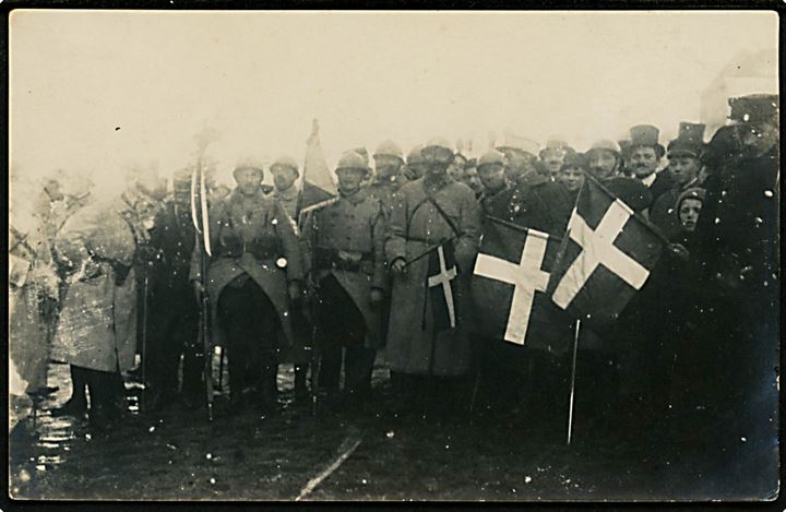 Genforening. Franske CIS styrker ankommer til Aabenraa i afstemningsperioden. Fotokort u/no.