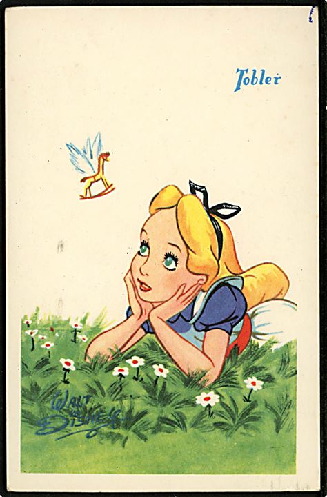 Walt Disney. Alice fra Alice i Eventyrland. Fransk reklame for Tobler chokolade. Georges Lang, Paris u/no.