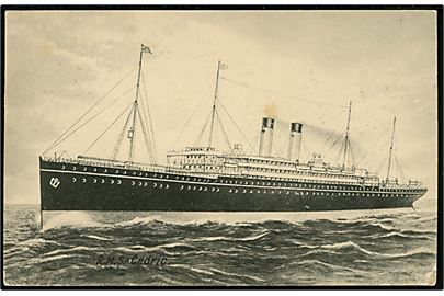 Cedric, S/S, White Star Line, Liverpool. Sendt fra Queenstown d. 13.6.1913 til USA.