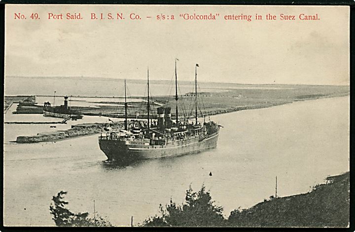 Golconda, S/S, British India Steam Navigation Company i Suez Canalen ved Post Said. No. 49.