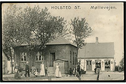 Holsted St., Møllevejen med forretning. No. 10500.