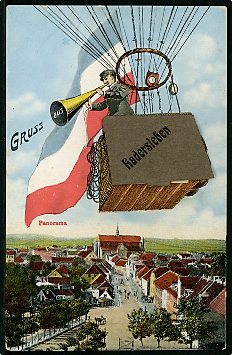 Haderslev, Gruss aus med luftballon og fotolomme. M. Glückstadt & Münden no. 53452