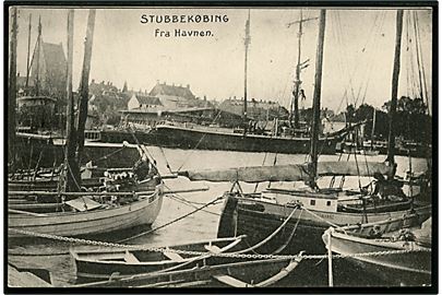 Stubbekøbing. Fra havnen med sejlskibe. G. Bruun no. 1010.