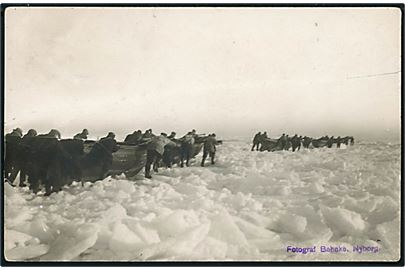 Nyborg, Isbådstransport over Storebælt under isvinter i 1920'erne. Fotograf Behnke u/no.