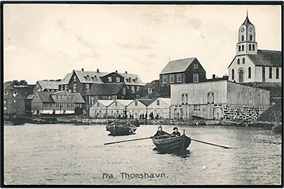 Thorshavn, havn med robåde. Z. Heinesen no. 3249.