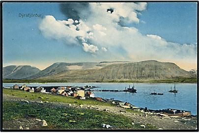 Island, Dyrafjördur med udsigt over havn. U/no.